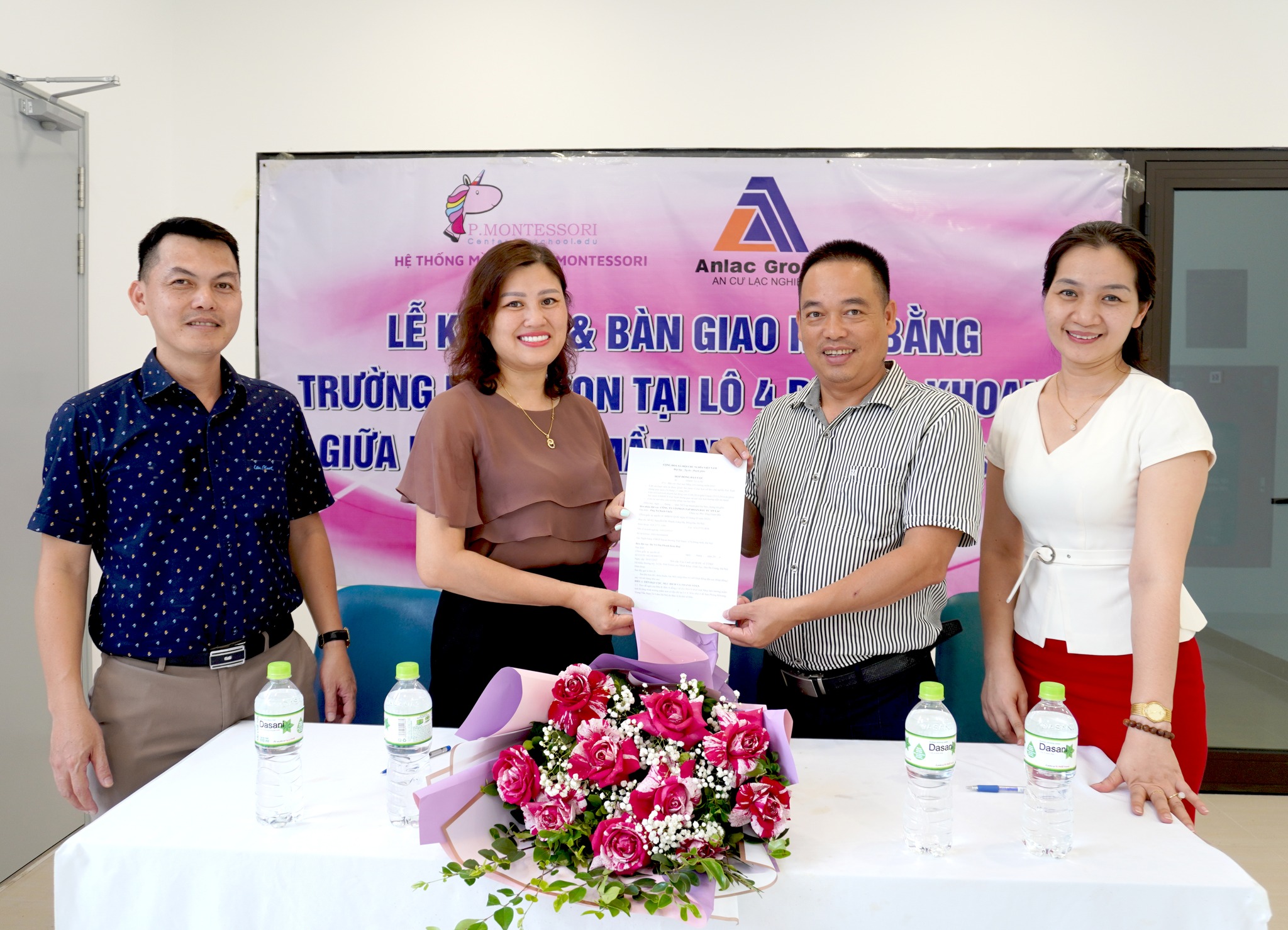 Chủ đầu tư Anlac Group chính thức ký kết và bàn giao mặt bằng Lô 4 Khu đô thị Phùng Khoang cho hệ thống Trường Mầm non P.Montessori